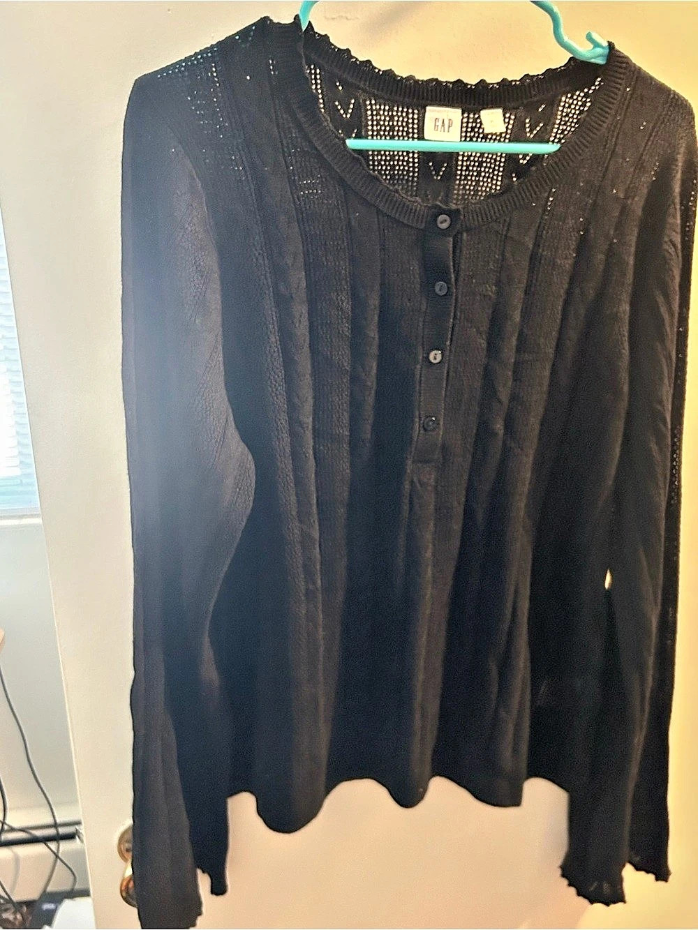 GAP Black Button Front Top Size XL
